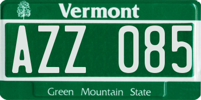 VT license plate AZZ085