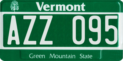 VT license plate AZZ095