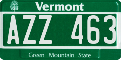 VT license plate AZZ463