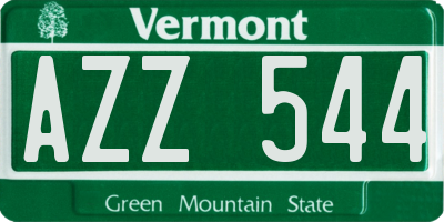 VT license plate AZZ544