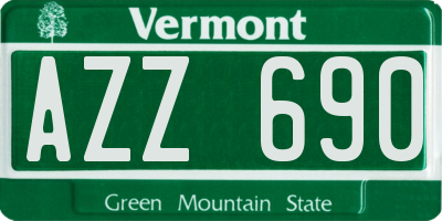 VT license plate AZZ690