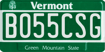 VT license plate B055CSG