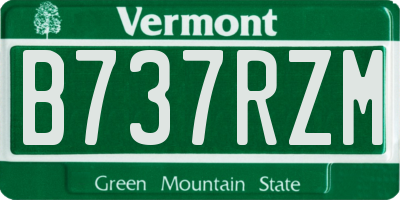 VT license plate B737RZM