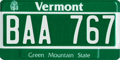VT license plate BAA767