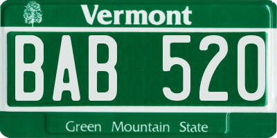 VT license plate BAB520
