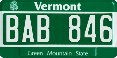VT license plate BAB846