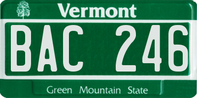 VT license plate BAC246