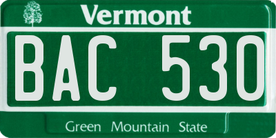 VT license plate BAC530