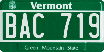 VT license plate BAC719