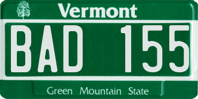 VT license plate BAD155
