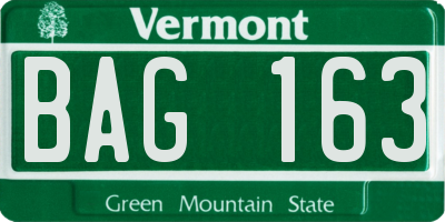 VT license plate BAG163