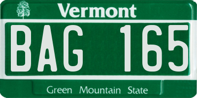 VT license plate BAG165