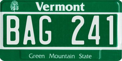 VT license plate BAG241