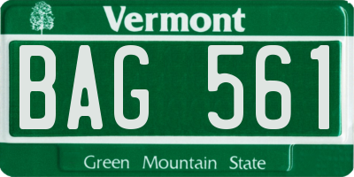 VT license plate BAG561