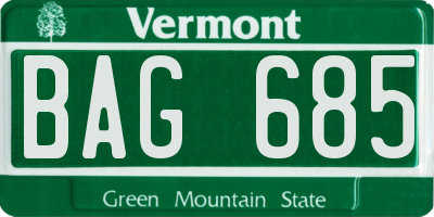 VT license plate BAG685
