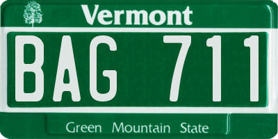 VT license plate BAG711