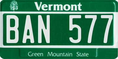 VT license plate BAN577