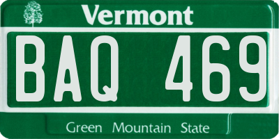 VT license plate BAQ469