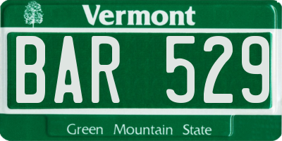 VT license plate BAR529