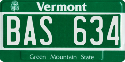 VT license plate BAS634
