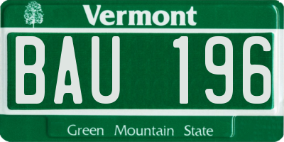 VT license plate BAU196