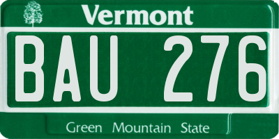 VT license plate BAU276