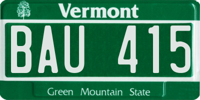 VT license plate BAU415