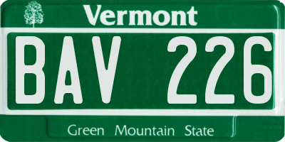 VT license plate BAV226