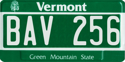 VT license plate BAV256