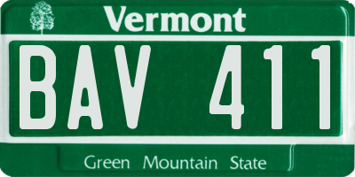 VT license plate BAV411