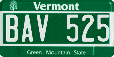 VT license plate BAV525