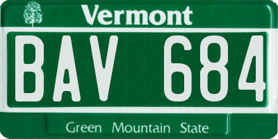 VT license plate BAV684