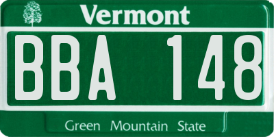 VT license plate BBA148