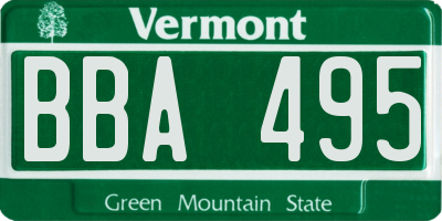 VT license plate BBA495