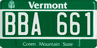 VT license plate BBA661