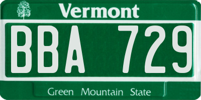 VT license plate BBA729