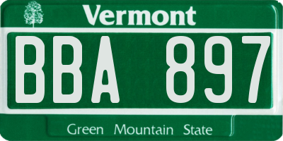 VT license plate BBA897