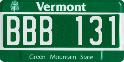 VT license plate BBB131