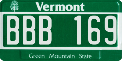 VT license plate BBB169