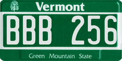 VT license plate BBB256