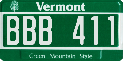 VT license plate BBB411