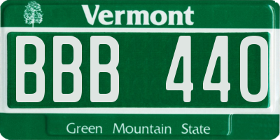 VT license plate BBB440