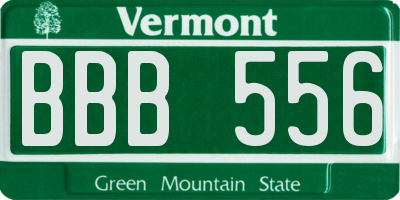 VT license plate BBB556