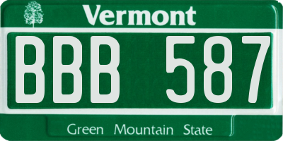 VT license plate BBB587