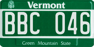 VT license plate BBC046