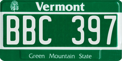VT license plate BBC397