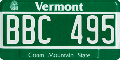 VT license plate BBC495