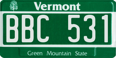 VT license plate BBC531