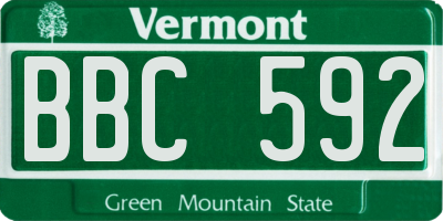 VT license plate BBC592