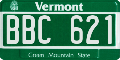 VT license plate BBC621